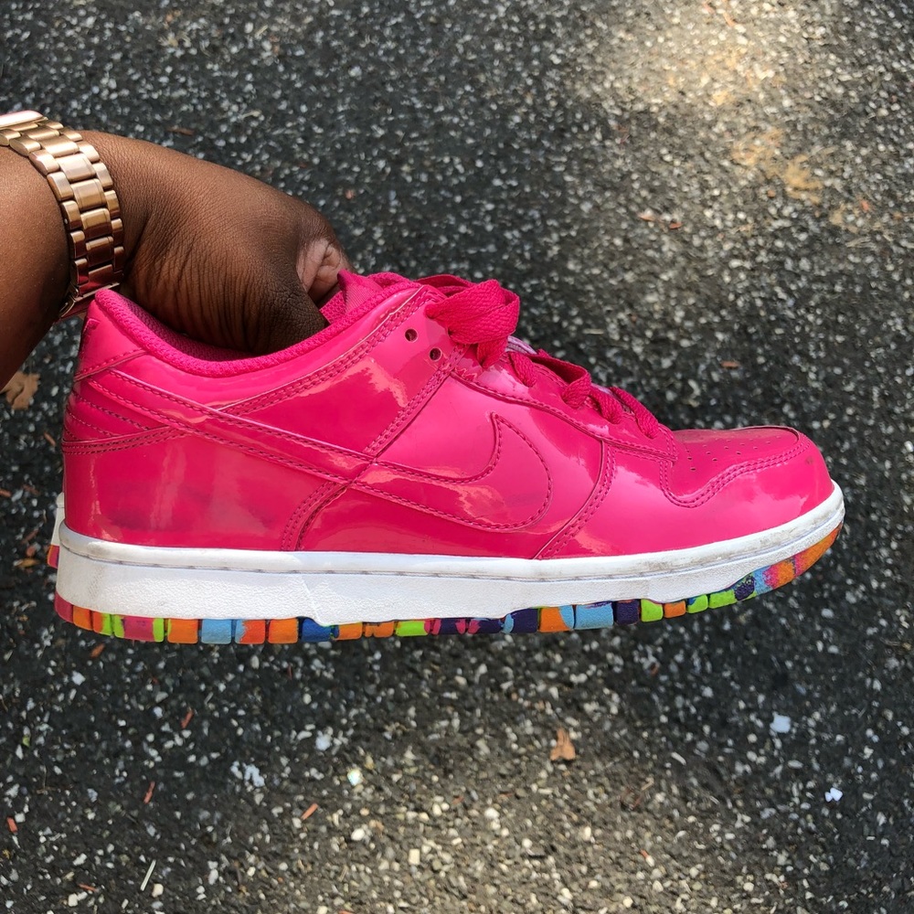 Nike Hot Pink Patent Leather Dunks